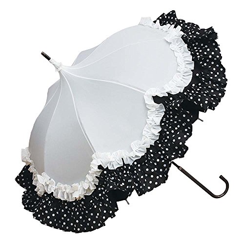 Lumiebre 日傘 ブラック 47cm エスポワール フラワー 8本骨 UVカット 0102-17014