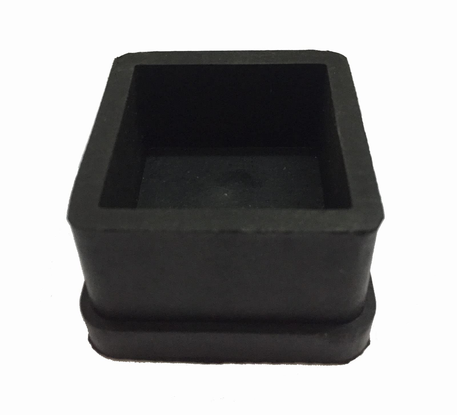 Susan Rubbers 1.5 Inch (40 mm) Square Rubber Bush or Cap or Feet for Furniture Leg - Black - #1.5SB Pack of 8