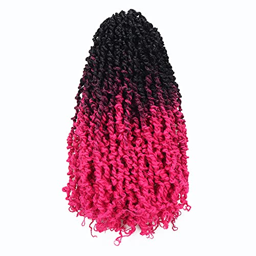 Toyotress Tiana Passion Twist Hair - 14 Inch 8 Packs Ombre Pink Pre-Twisted 8 Packs Pre-Looped Passion Twists Crochet Braids Made Of Bohemian Synthetic Braiding Hair Extension (14 Inch, OT-Rosy-8P)