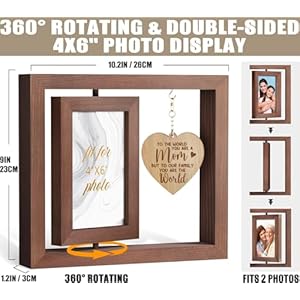 Mom Gifts Valentines Day Gifts for Mom from Daughter Son Kids, Engraved Night Light with 5x7 Mom Picture Frame Solid Wood, New Mom Gifts Mother Son Picture Frame Mother-in-Law Birthday Gifts for Mom Mom Gifts Christmas Gifts For Mom From Daughter Son Mother Picture Frame Double Sided Display 4×6 Photo with Warm Heart Pendant Mother In Law Gifts From Daughter In Law Mom Birthday Gifts Tabletop