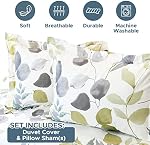 Essina Couverture de couettes – 3pc Couvercle de couettes King Size avec 1 Couverture de coudée Roi et 2 Shams d'oreiller – Coton 620 Fil Couvercle de duvet du roi – Couverture de couettes de taille roi luxueuse – Aquarelle