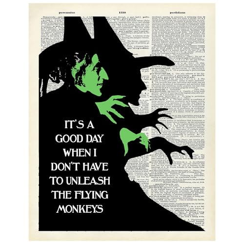 Wicked Witch Wall Art 11x14 - Wizard of Oz Funny Dictionary Art Print - Flying Monkeys Quote Home...