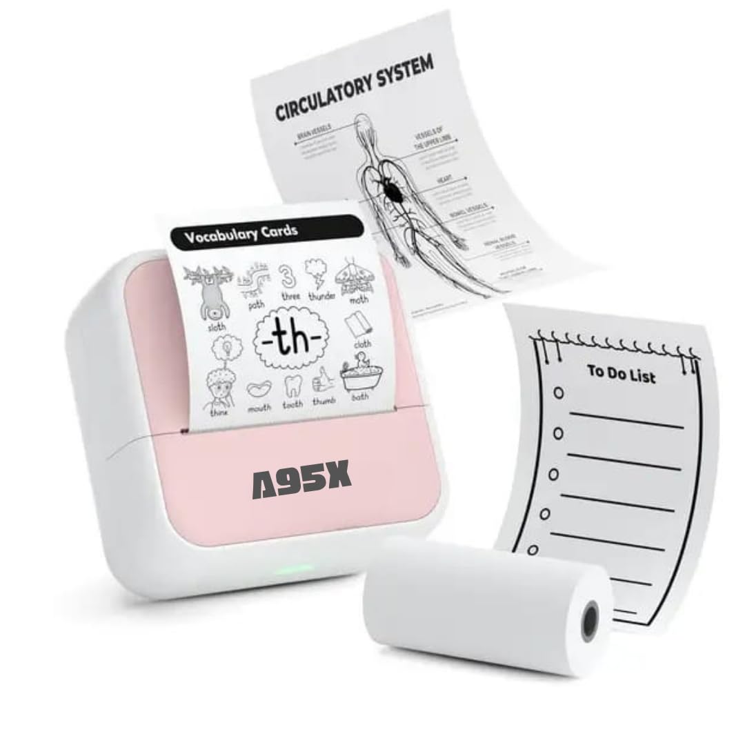 A95X E95A Mini Printer, Inkless, Bluetooth, Portable Pocket Printer, Compatible with Android, iOS Mobile 1 Year Warranty (Green) (B0D6HX84K5) Amazon Price History, Amazon Price Tracker