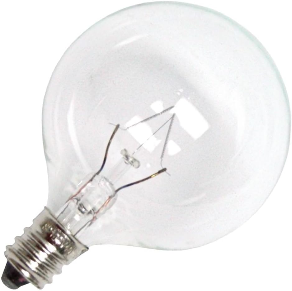 Satco S4472 120V Candelabra Base 40-Watt G16.5 Light Bulb, Clear