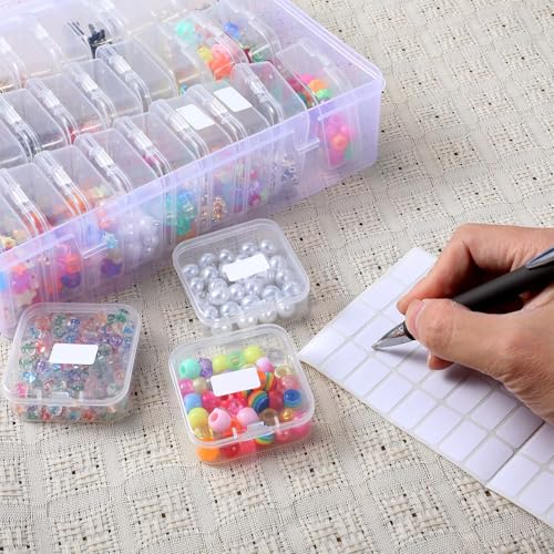Image of DIVINA VITAE 62pc Small Bead Organizers & Storage Box, Clear Plastic, Hinged Lids, Waterproof, 60 Compartments, Jewelry Making, Crafts, Hardware