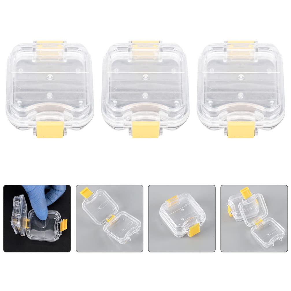 5Pcs Membrane Tooth Boxes Transparent Membrane Film Tooth Box with Latch Denture Storage Boxes