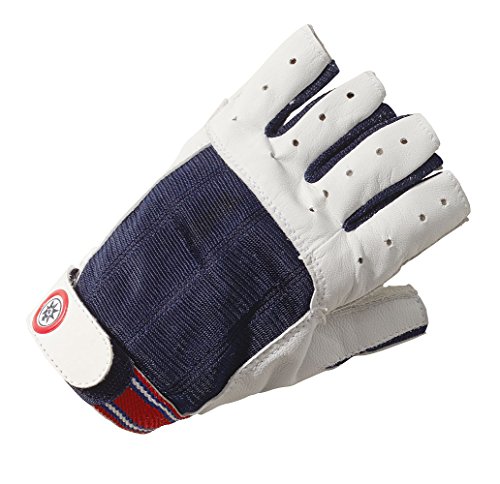 Compass Segelhandschuh Jolle Leder Kurze Finger Farbe blau/grau, Größe D: 8