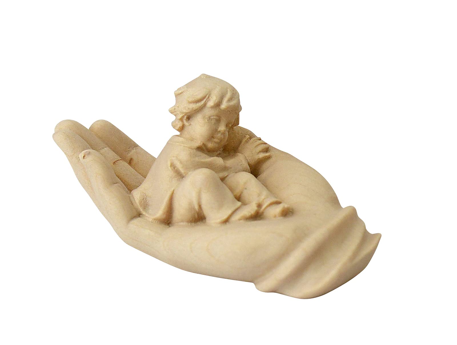 Schützende Hand mit Junge Ahorn-Holz natur ca.5x10.5cm