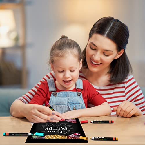 Silenart Chalk Markers For Chalkboard, Chalk Pens Fine Tips, Liquid Chalk Markers Erasable Neon Chalk Marker For Kids, Chalkboard Markers For Signs Labels Menu Board Window Glass - 12 Pack #TOP3