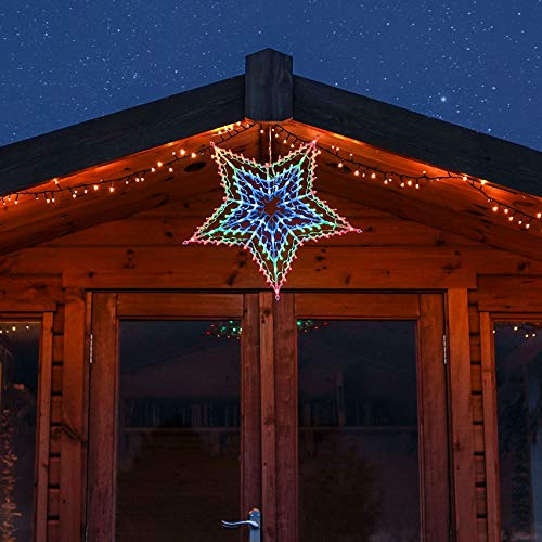 Festive Lights - LED-Stern Silhouette, mit 100 Weißen LEDs und Multifunktions-Controller für innen/außen (Mehrfarbig)