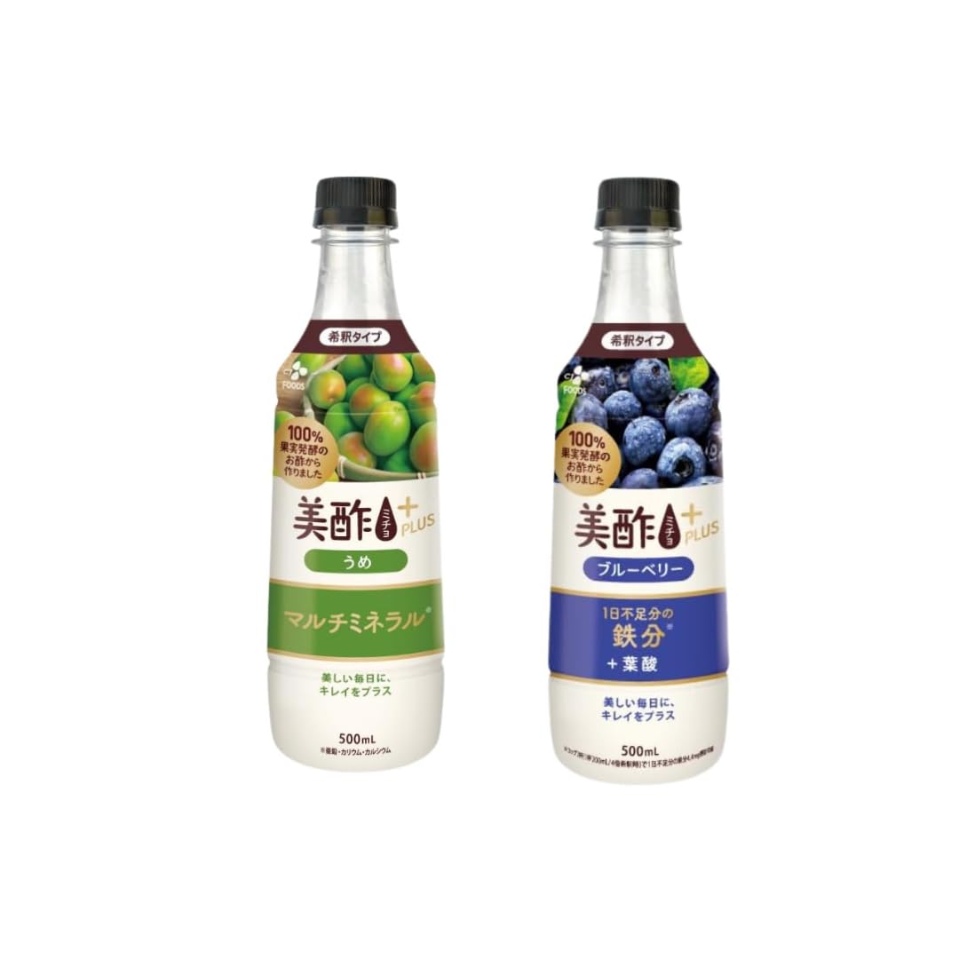 Amazon.co.jp: 美酢プラス ミチョ ブルーベリー うめ 500mL 2本 セット