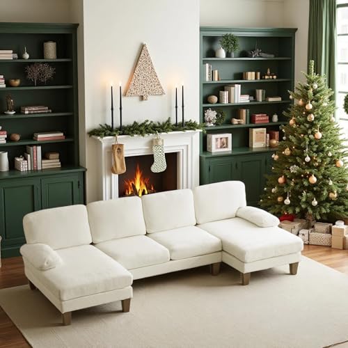 VINGLI 110' Sectional Couches for Living Room,U Shaped Couch with Double Chaise, 4-Seat Sofa Set...