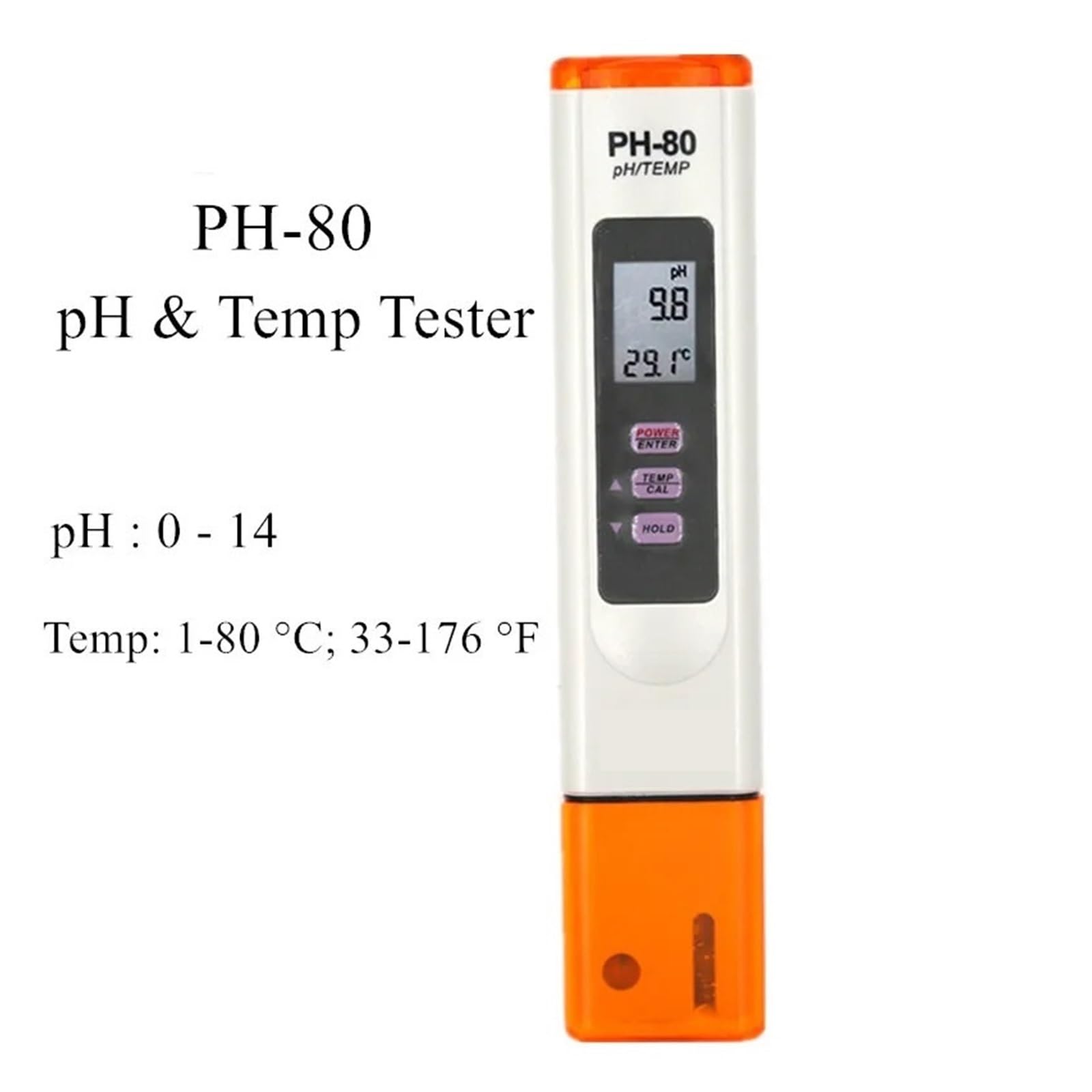 PH-80 Miernik pH 2 w 1 ATC Cyfrowy tester ści wody Detektor temperatury pH Długopis testowy do wody do akwarium basenowego