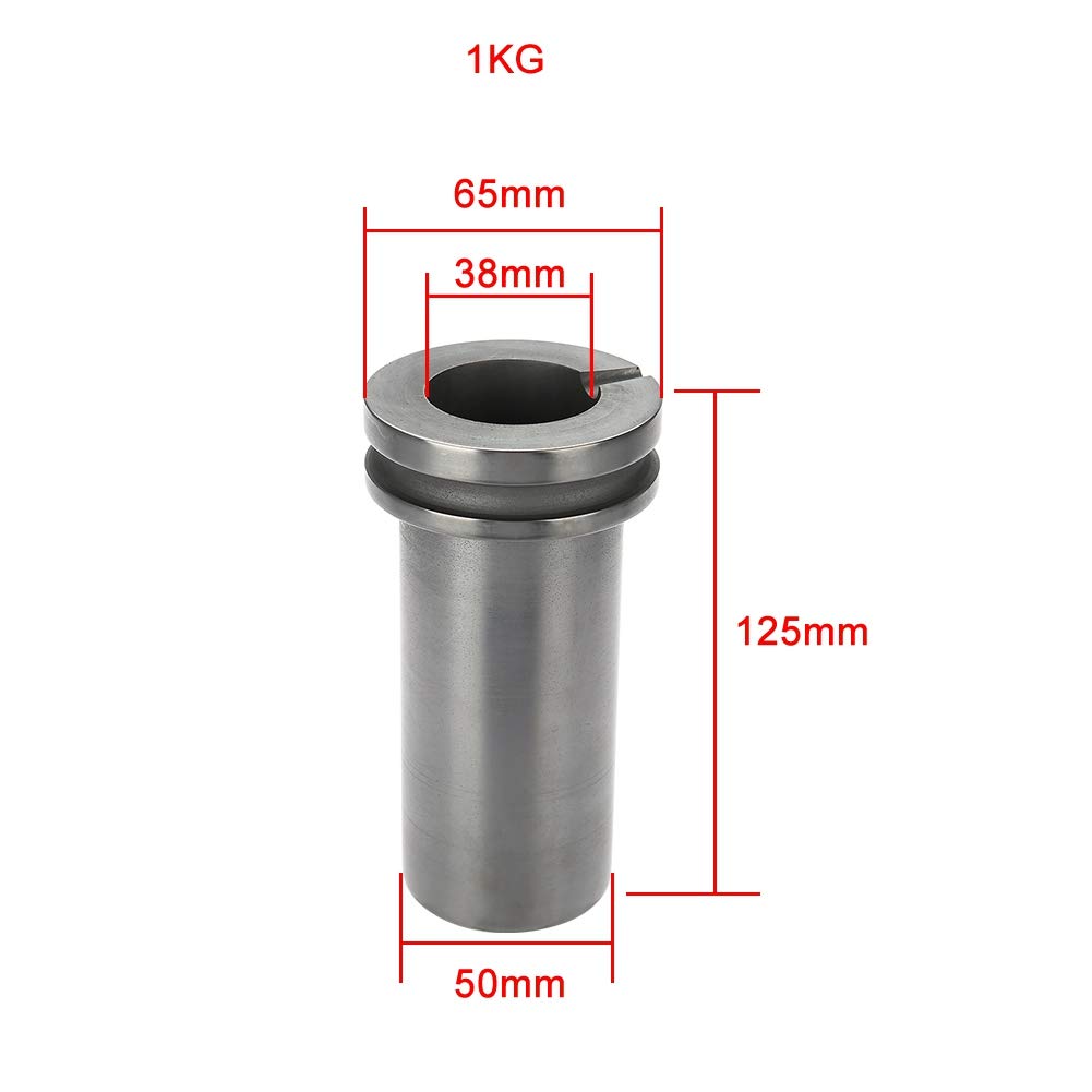 Crogiolo di grafite , resistenza agli urti Crogiolo di grafite da colata Resistenza 1kg/2kg/3kg per la fusione dell'argento per la fusione dell'oro(1KG)