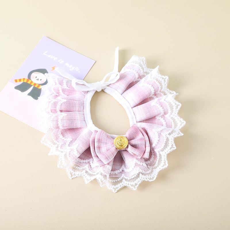 KittuPet Cat Collar - Delicate and Cute Lace Dog Bandana, Pet Bib with Bow Collars Pet Scarf Saliva Towel (Medium, Pink) (B0CMZKQYGS) Amazon Price History, Amazon Price Tracker
