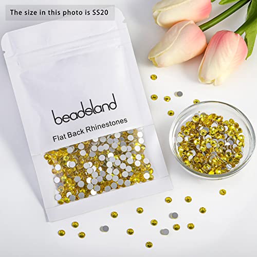 Image of Beadsland Flat Back Crystal Rhinestones,Lemon Yellow, SS20, 1440pcs