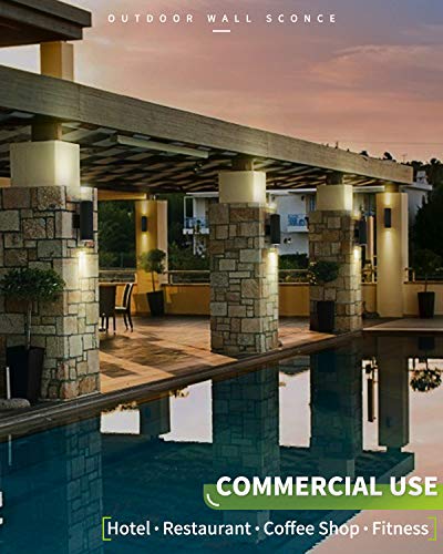image for Modern Outdoor Wall Light 2 Pack, LMS 2-Light Aluminum Outdoor Wall Sc