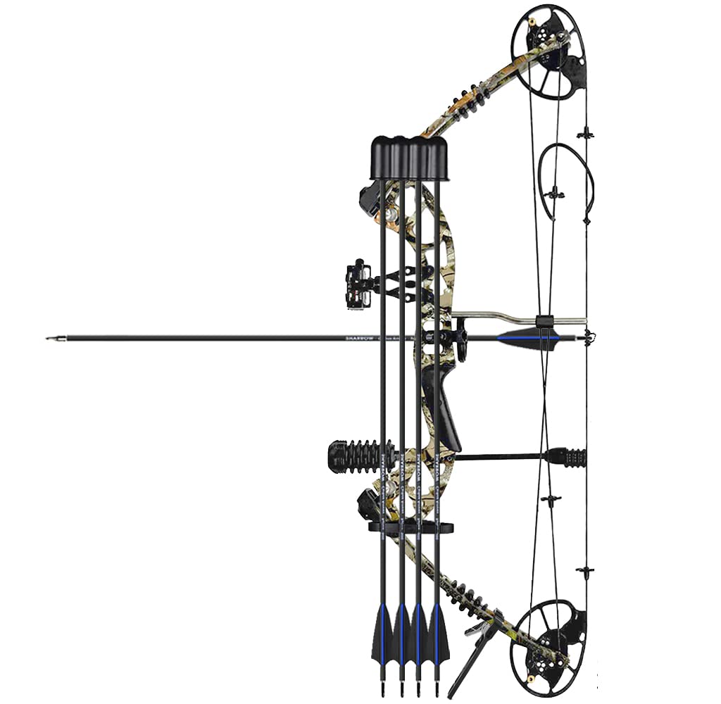 Kit Arco Compound Completare Set di Arco Composto 30-70lbs Regolabile Kit Arco Compound per Adulti Equipaggiamento da Caccia 320fps Mano Destra (Camo)