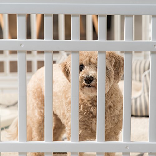 IRIS USA 24" Exercise 6-Panel Pet Playpen with Door, Dog Playpen, Puppy Playpen, for Puppies and Small Dogs, Keep Pets Secure, Easy Assemble, Fold It Down, Easy Storing, Customizable, White - Image 4