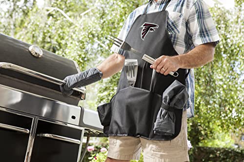 Image of Picnic TIME BBQ Apron Tote Pro Grill Set, (Black with Gray Accents)