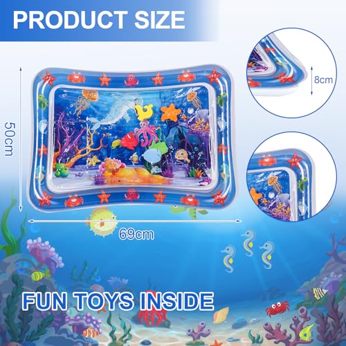 Wassermatte Baby Spielzeug, Sensorische Wasser Spielmatte, Aufblasbare Wassermatte Wasserbett für Haustier, Sensory Water Playmat für Katzen Hunde, Wassermatte Sensorisches Spielzeug für Kinder
