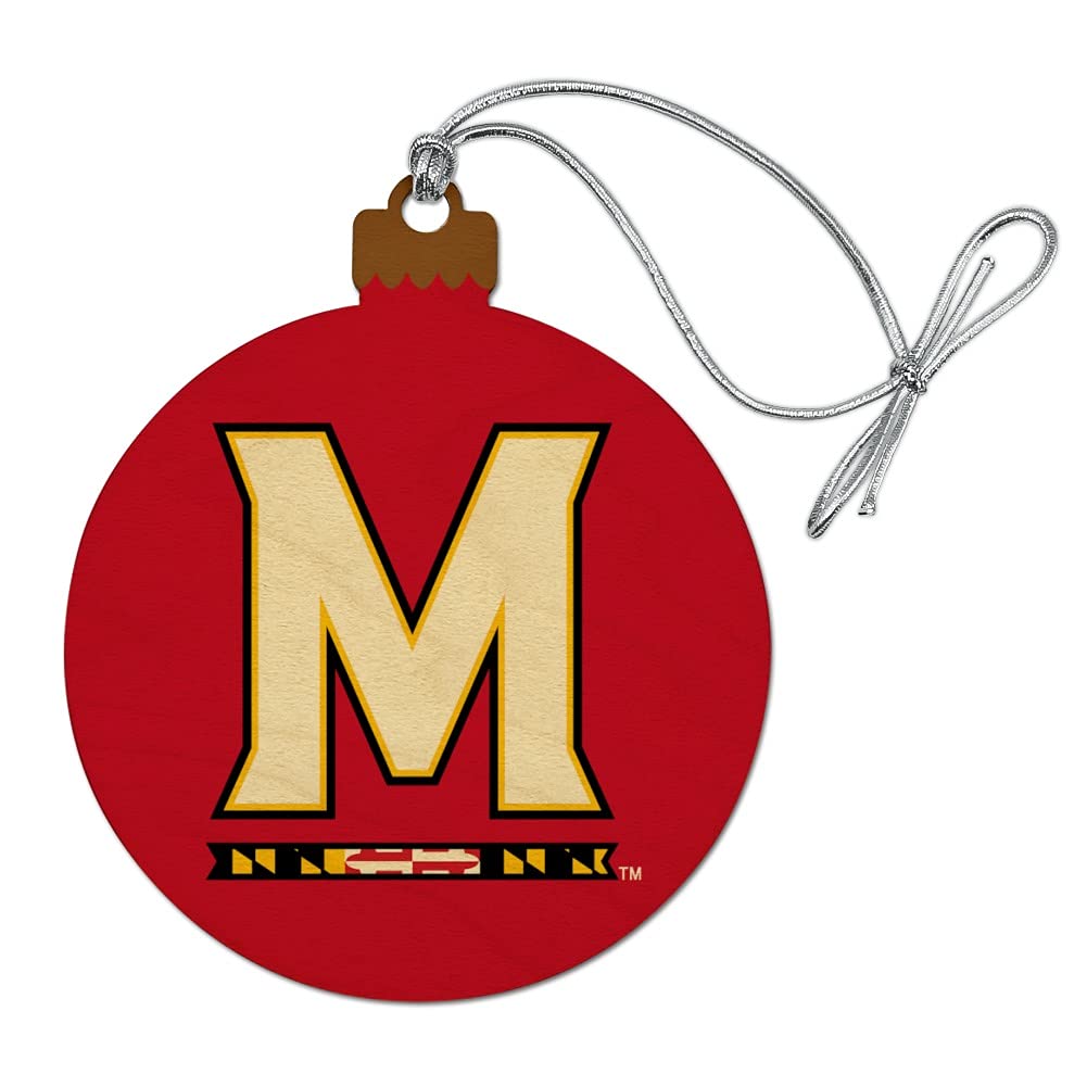 GRAPHICS & MORE University of Maryland Primary Logo Wood Christmas Tree Holiday Ornament
