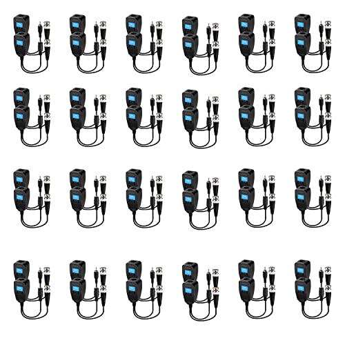 Balun vidéo passif BNC vers RJ45 avec transmission d'alimentation intégrée HD 720p-5MP