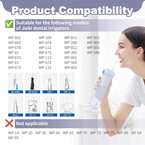 6 Stück Ersatz Klassisch Jet Tips für Munddusche, kompatibel mit Waterpik Aufsätze, für WP-100/WP-660, munddusche düsen ersatz, farbcodiert Familien-Set, Tiefenreinigung langlebig und hygienisch