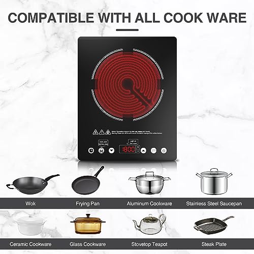 Compare Portable Electric Cooktop, Electric Stove Top 110v,ANHANE 1800W