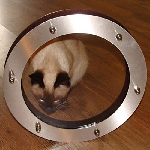 Porthole para puerta plana INOX 230 mm de vidrio transparente Tuercas Acoplamiento
