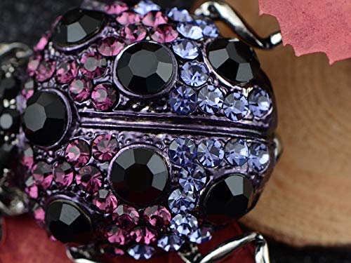 Alilang Antique Sparkly Amethyst Purple Black Crystal Rhinestones Ladybug Beetle Insect Novelty Brooch Pin Pendent3