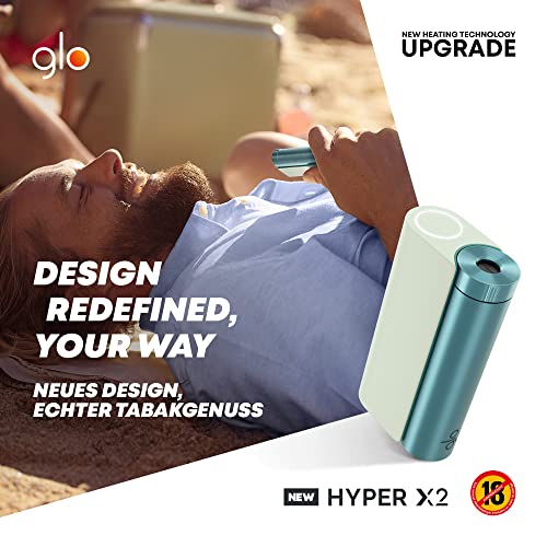 GLO-hyper-X2-Tobacco-Heater-Electric-Tobacco-Heater-for-Classic-Cigarettes-Flavour-Alternative-to-E-Cigarette-Easy-Cleaning-Up-to-22-Sticks-per-Battery-Charge-MintBlue-Green