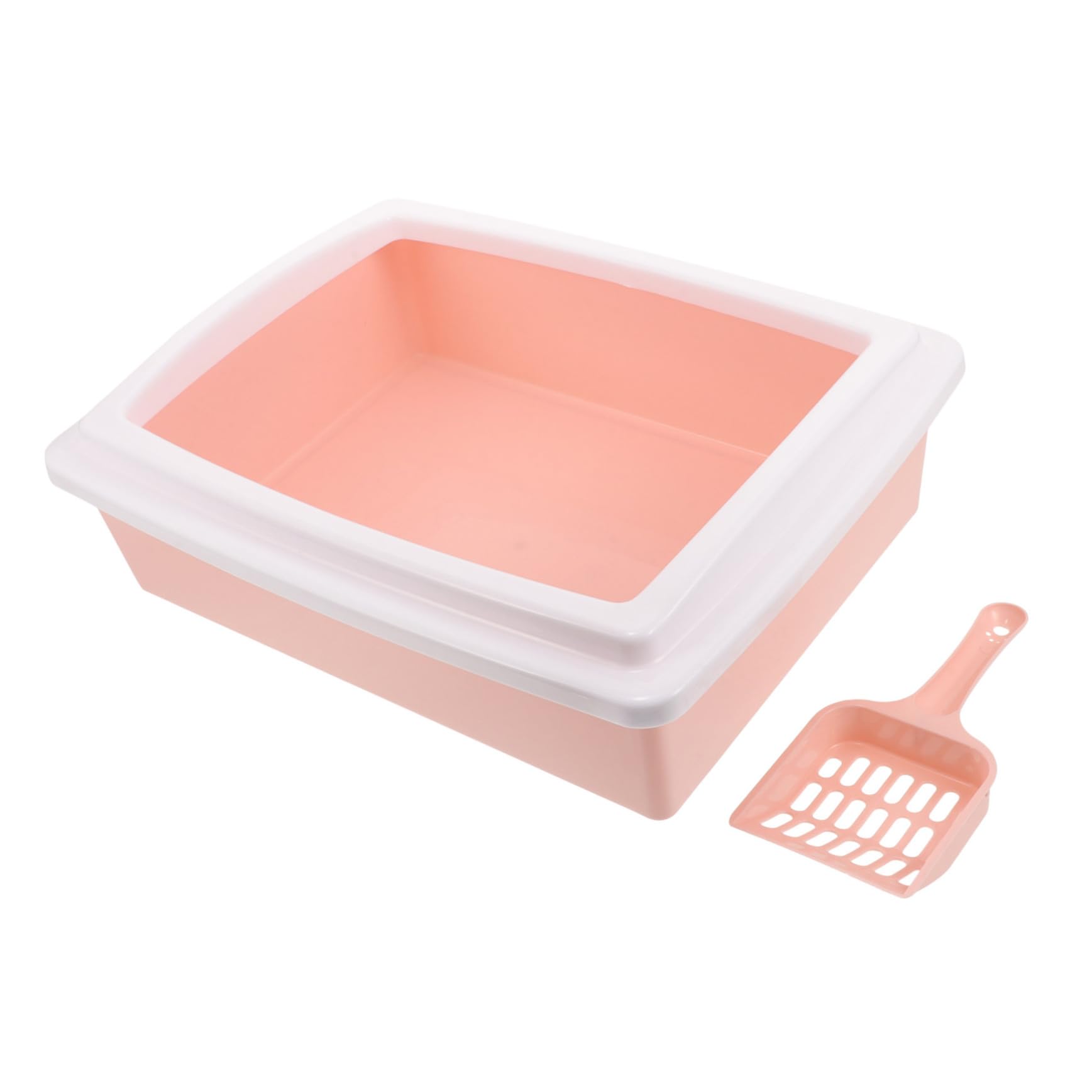 FONDOTIN Areneros Bandeja Sanitaria Caja Caja De Arena para Gatos Pala De Arena para Gatos Portátil PP Cat Litter Box