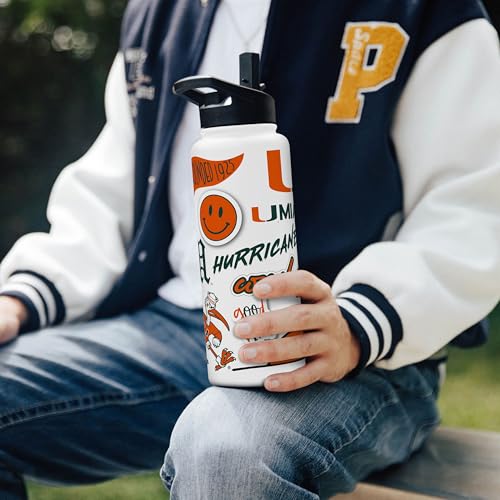 Image of Logo Brands NCAA Native 34 oz Quencher Water Bottle - | Local Icons Design | Double-Wall Insulated| Leak-Proof Lid & Built-In Straw