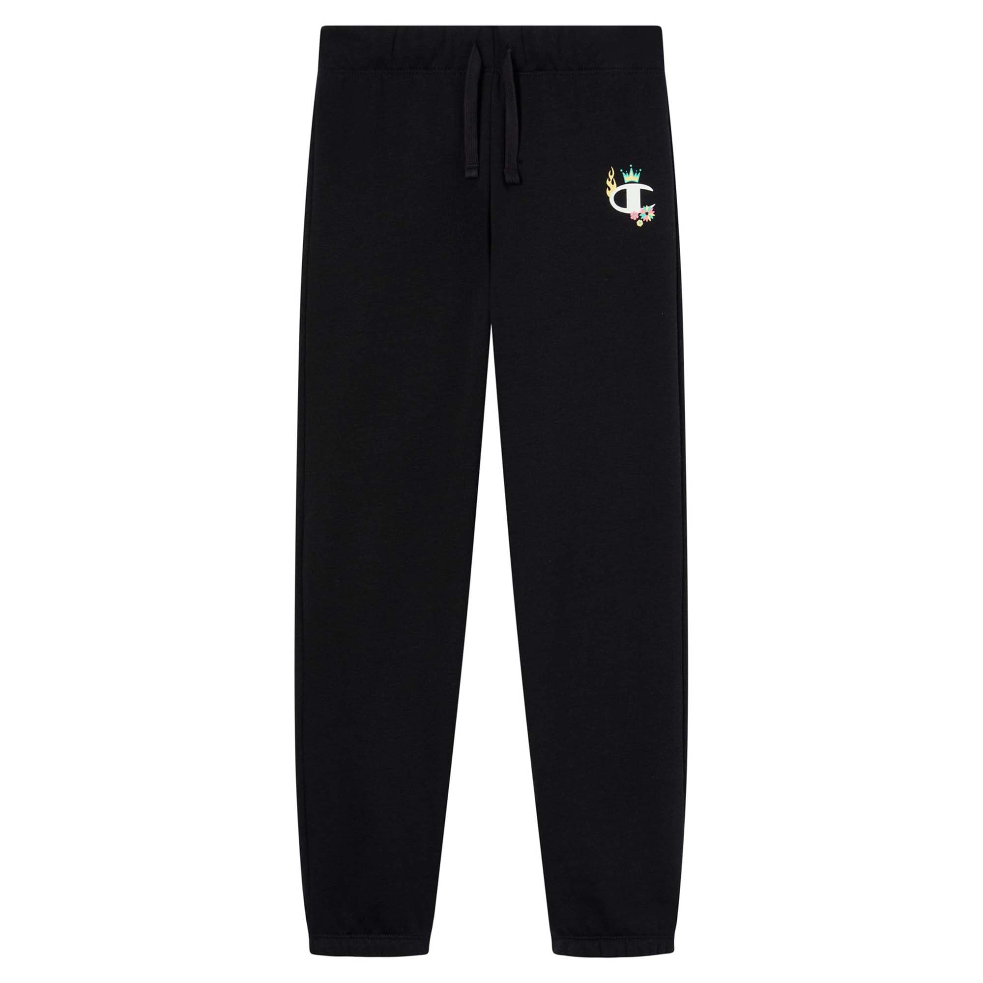 Champion Girls' Fleece Joggers with Drawcord Waistband, Elastic Cuff Pants, Graphic Logo