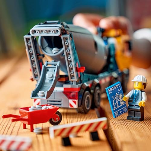Image of LEGO City Cement Mixer - Big Construction Toy Truck with 3 Minifigures for Kids Ages 7+ - 60478