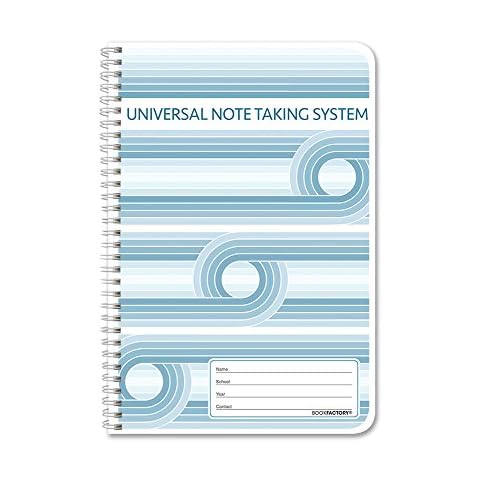 BookFactory Universal Note Taking System (Cornell Notes) / NoteTaking Notebook - 120 Pages, 6" x 9" - Wire-O (LOG-120-69CW-A(Universal-Note)) Cover