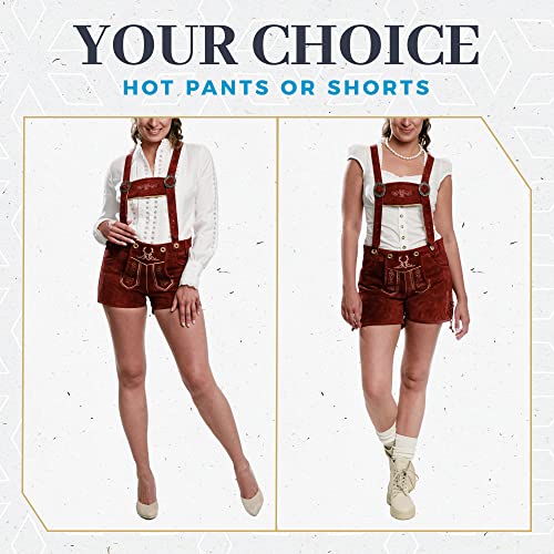 Image of BAVARIA TRACHTEN Authentic Lederhosen Women - Ladies Octoberfest Outfit - Damen Wurstfest Costume - Cherry Red