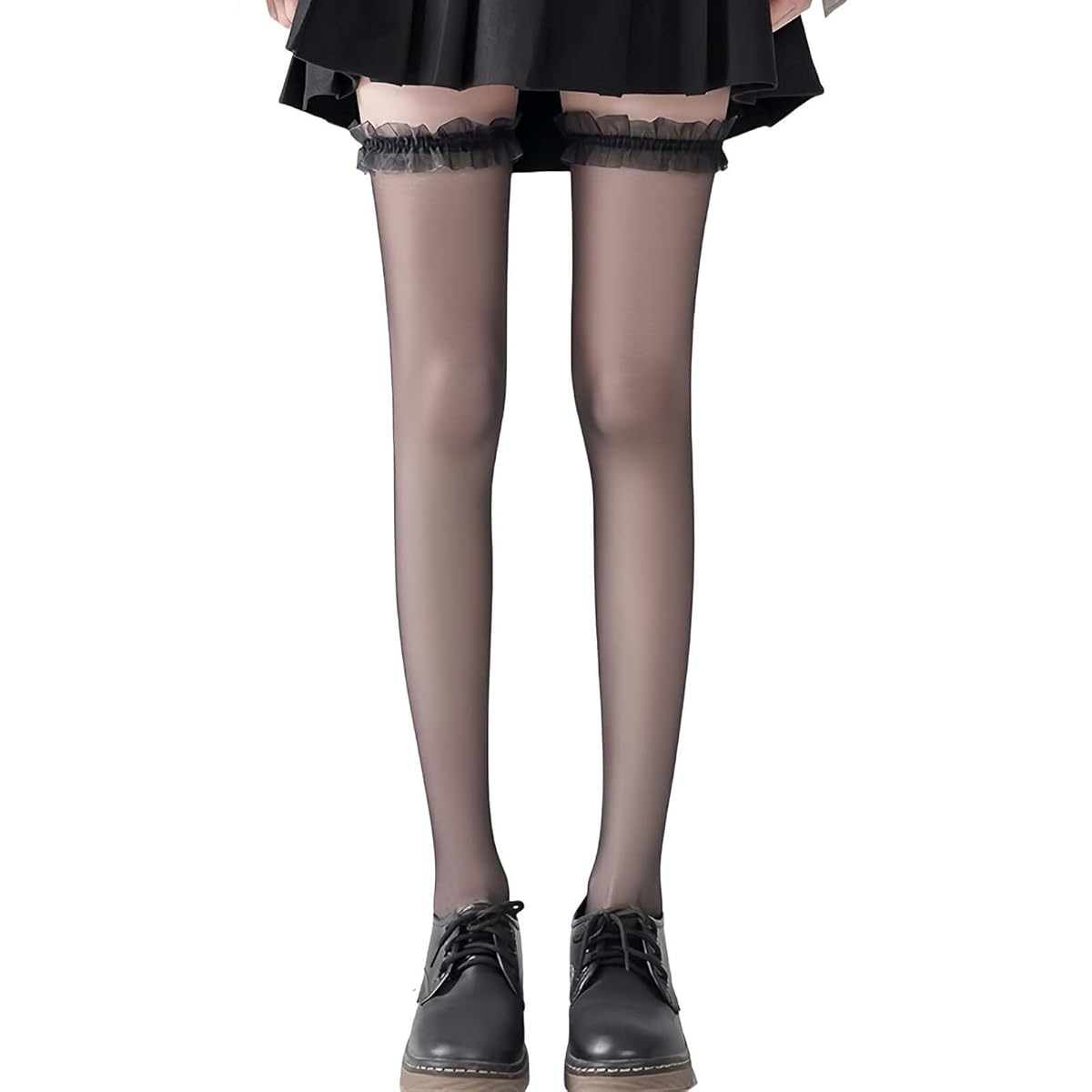 [SENMHS] ニーハイ ストッキング コスチューム コスプレ ロリ系 コスチューム用小物 レディース ーバーニーソックス かわいい ちょう結び リボン 美脚 1足セット ソック ハイソックス 無地 靴下