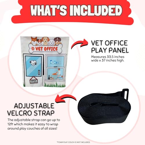 Image of Couch Swag Play Panel for Childrens Foam Sofa Kids Couch (Vet Office)