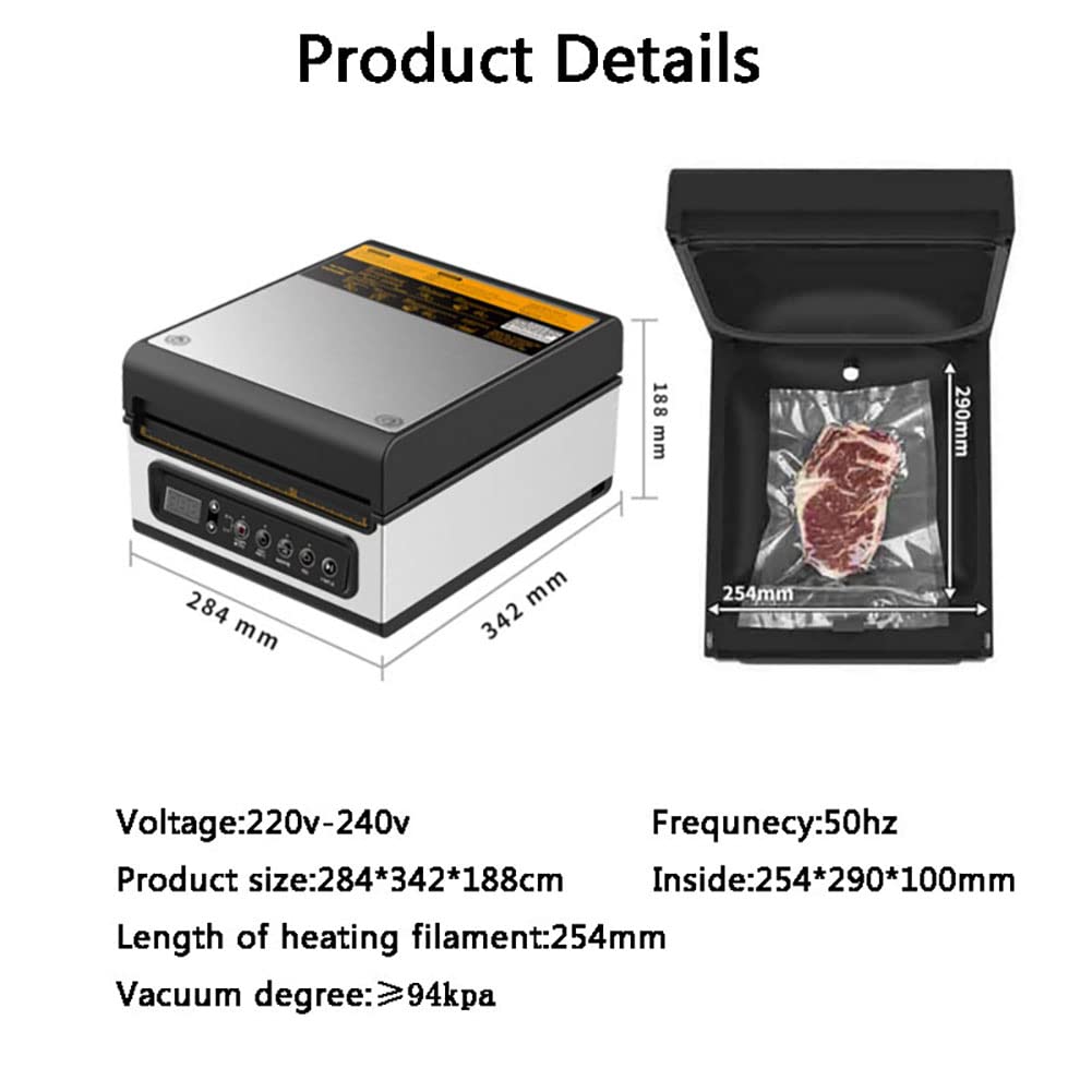 Macchina per sottovuoto a camera, macchina per sottovuoto commerciale da 240 W, barra sigillante da 25,4 cm Sistema di conservazione della macchina per l'imballaggio alimentare per alimenti succo