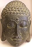  Figura de Piedra Koi Bolso, Cabeza en Piedra fundida Buda Shiva, decoración de jardín de Bali, Aprox. 3200 g.