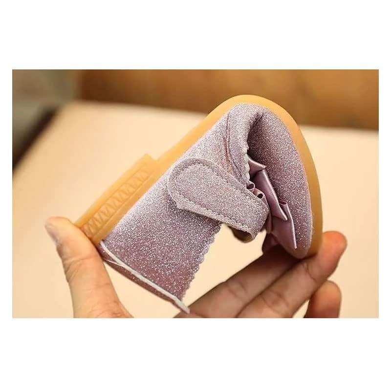 Ejoyous Girls Dress Shoes Wedding Party, 1 Pair Kids Glitter Bow Decor Dress Shoe Children Girl Synthetic Leather Flat Shoes for Toddler Kids () Pink4