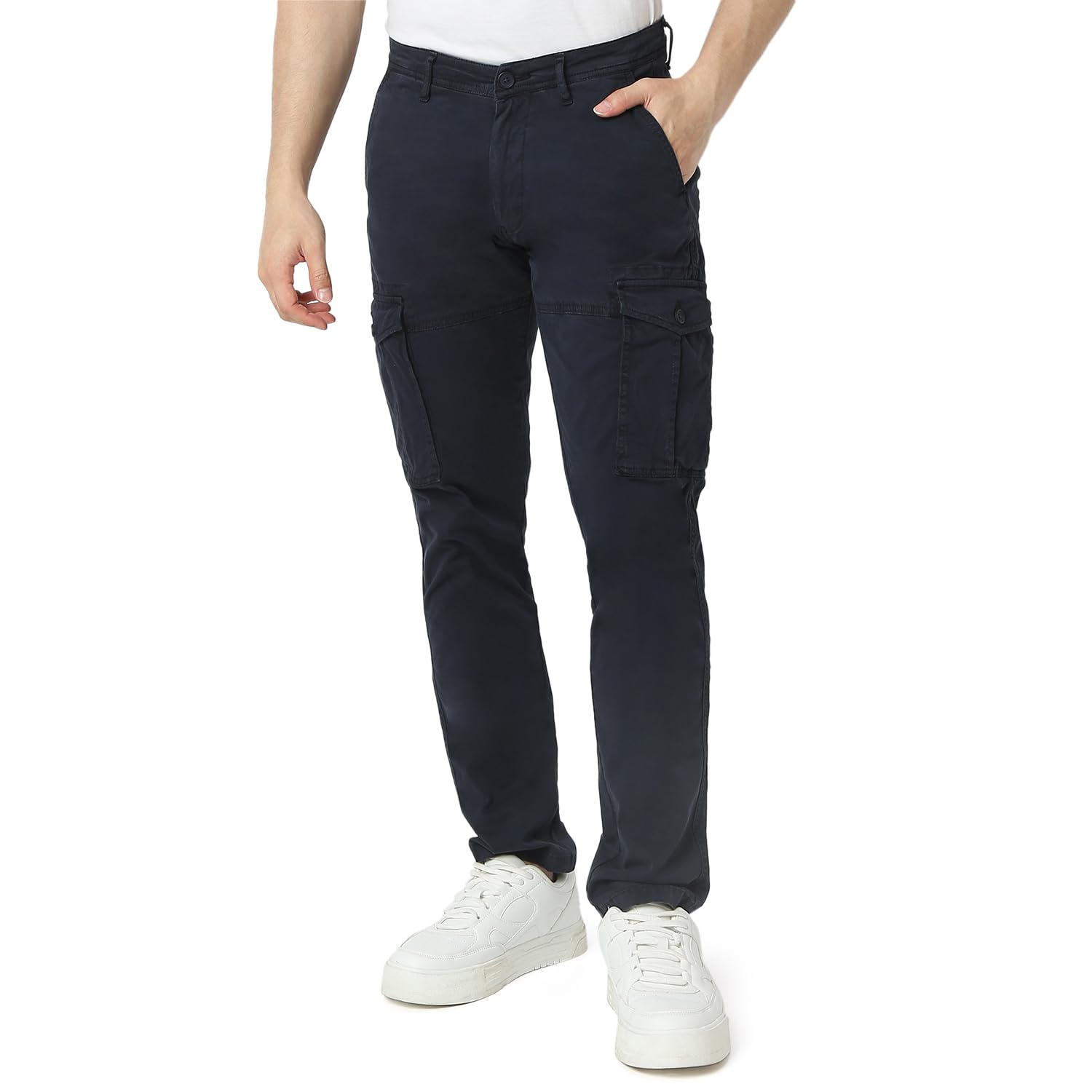 spykar Men Grey Regular Fit Mid Rise Casual Cargo-picture-22