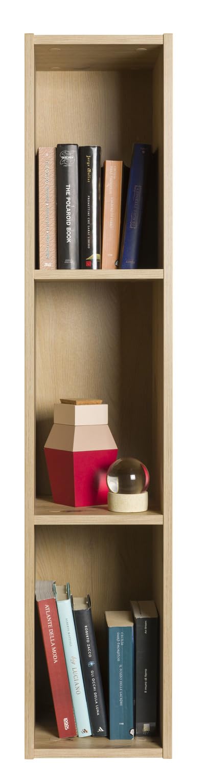 Composad | Pensile della Linea MUNDI con 3 Vani, Mobile Soggiorno, Salotto, Moderno ed Elegante, (LxAxP) 25x123,2x30 cm, Colore Rovere Mielato, Made in Italy