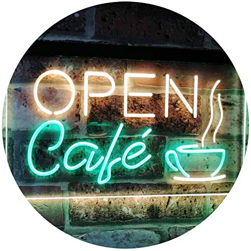 ADVPRO Café Open Coffee Kitchen Decoration Bar Beer Dual Color LED Neon Sign Green & Yellow 24