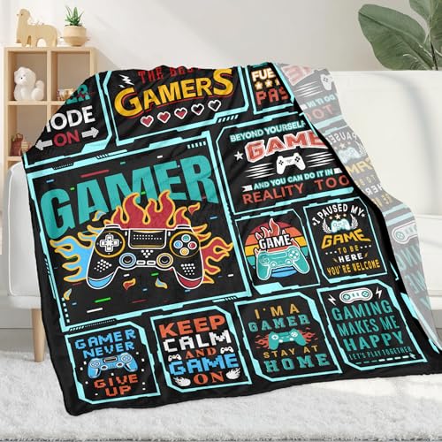 Image of Game Controller Blanket for Boys Men, Soft Cozy Gaming Throw Blanket for Couch Travel, Gamer Gifts for Men Kids Teen Dad Son Boyfriend Birthday Easter Christmas Graduation Room Decor 50x60 Inches