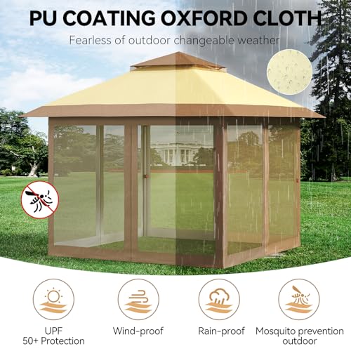 Garveelife NCYILHT0JNRPRSQJEUDOBW2CN 12'X12' Gazebo Outdoor Pop Up Canopy Tent thumb #3