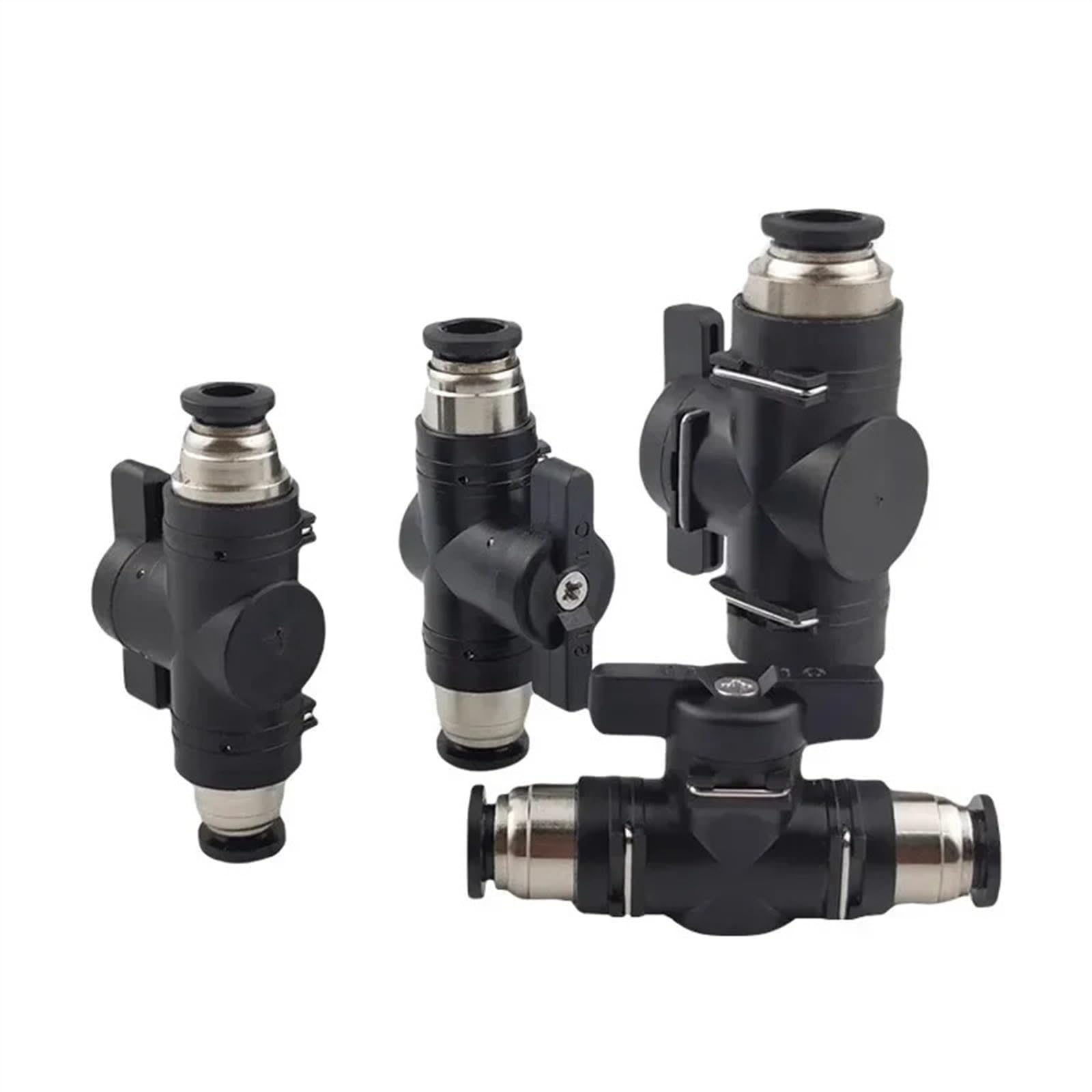 BUC Pneumatischer Schnellverbinder - PU Schlauchverbinder (4mm, 6mm, 8mm, 10mm, 12mm) - Manueller Ventillenkschalter Manueller Kugelhahn (Color : BUC 8MM, S