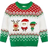 Toddler Boys Santa Claus Sweater Kids Ugly Xmas Outfits Babby Knit Christmas Pullover Holiday Reindeer Clothes Tops 4 Years